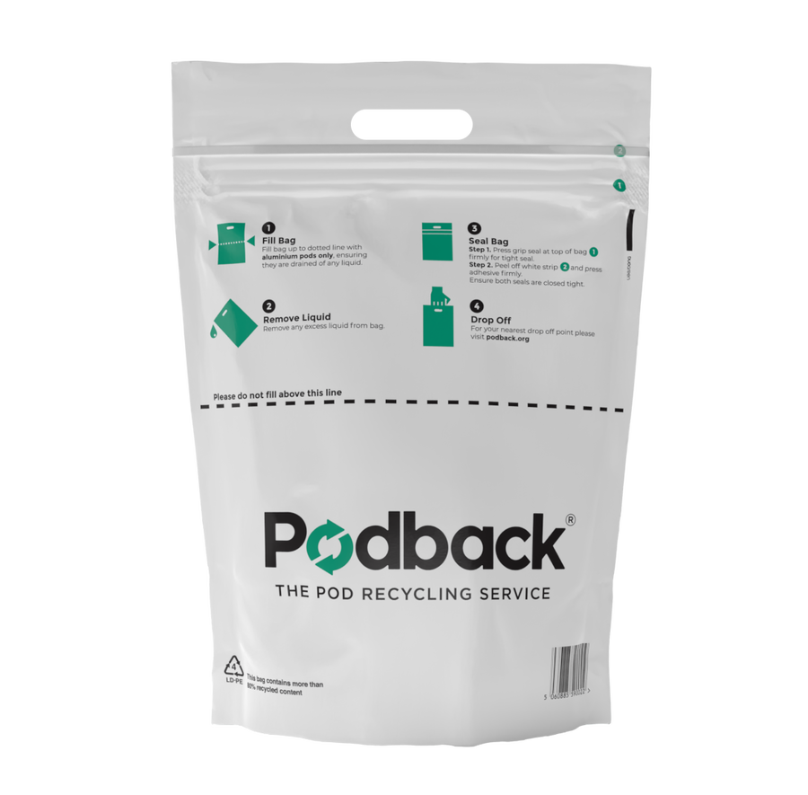 Podback aluminium coffee capsule recycling bag