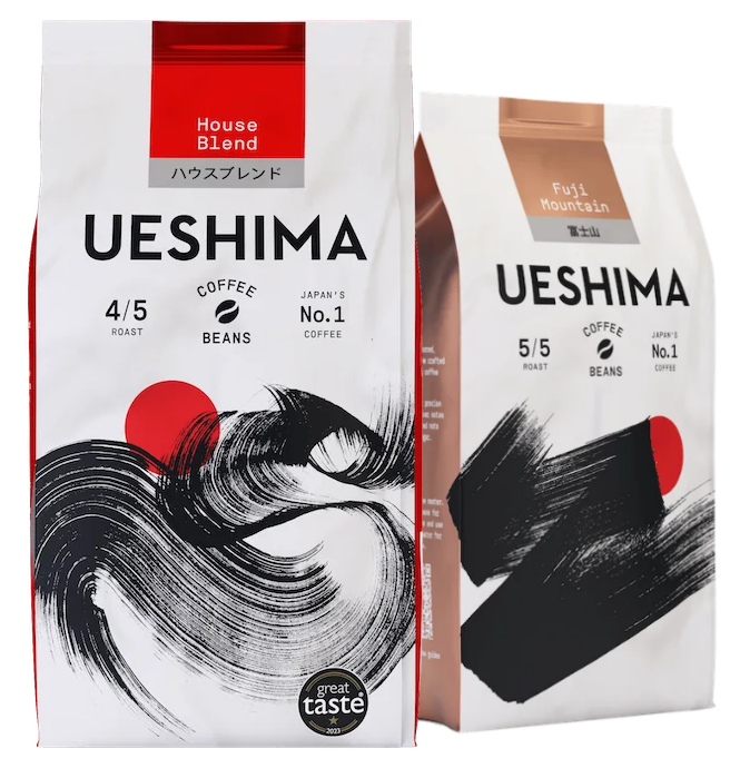 Ueshima House Blend and Fuji Mountain coffee bags