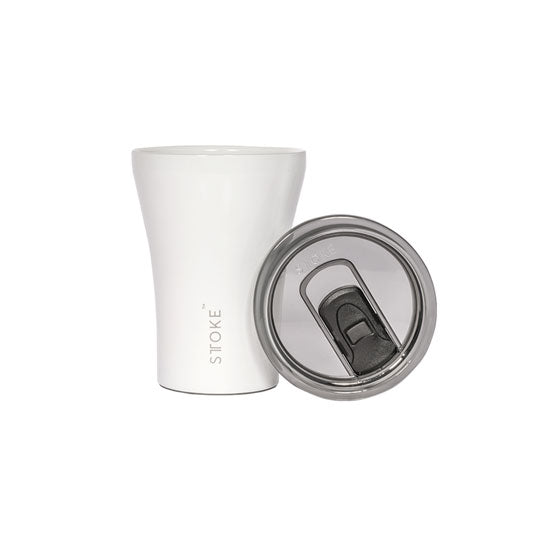 Sttoke Reusable Coffee Cup 8oz - White
